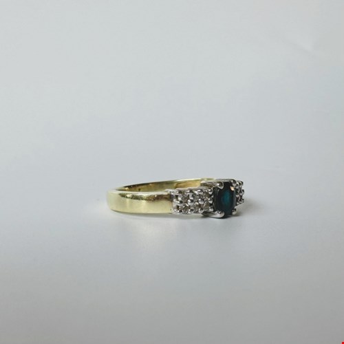 Vintage gouden ring met saffier